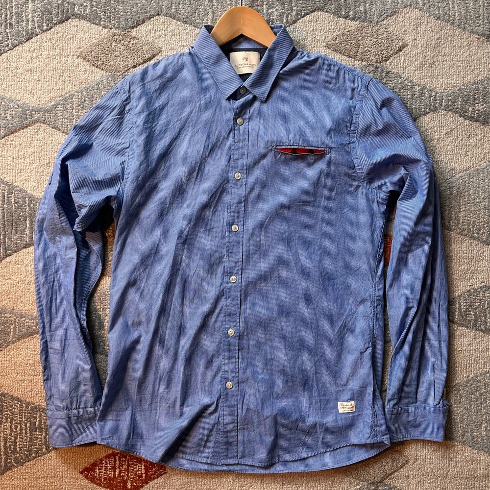 Scotch & Soda Blue Casual Button-Down Shirt